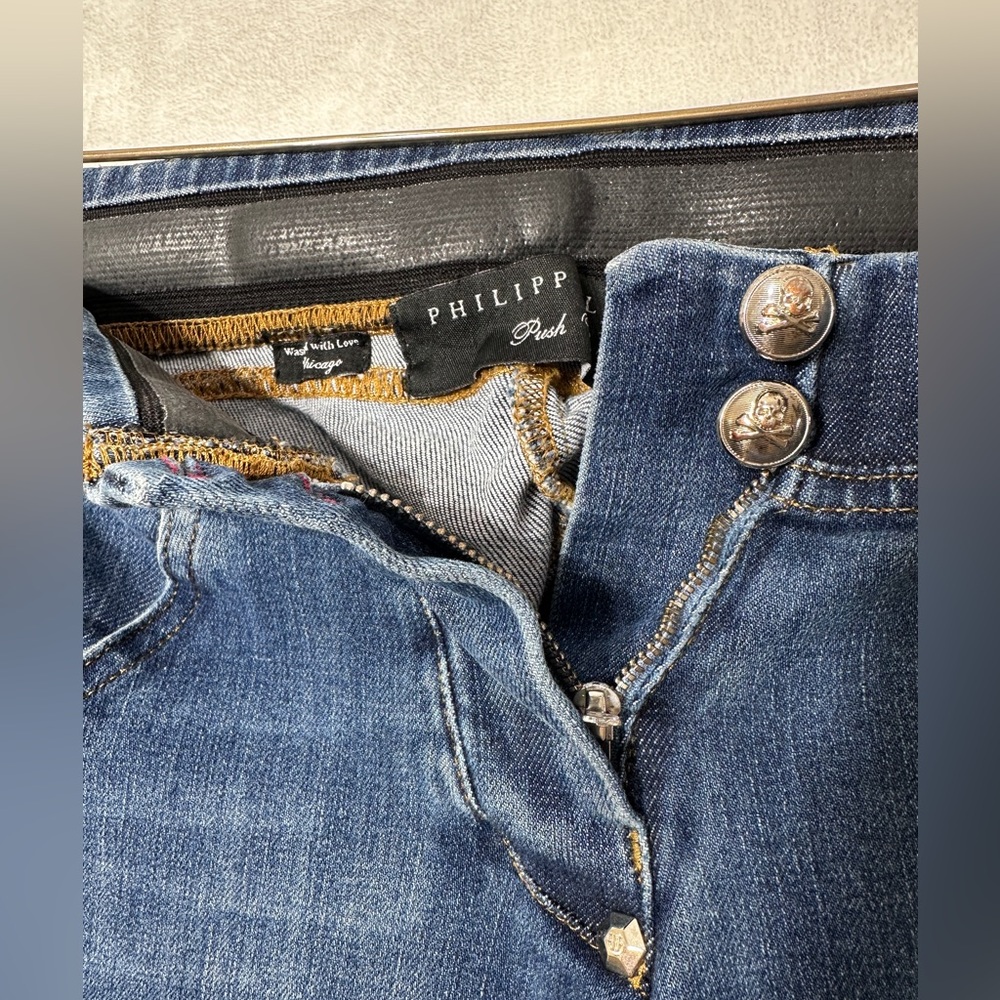 Philipp Plein special edition on push-up low rise jegging jeans size 27 - Picture 6 of 10